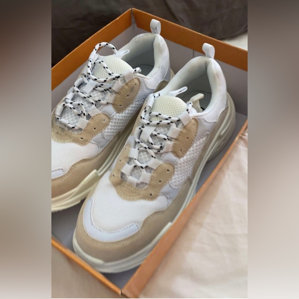 Tan and White Sneakers. Never worn.